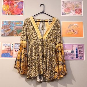 FREE PEOPLE BOHO ROMPER SIZE SMALL